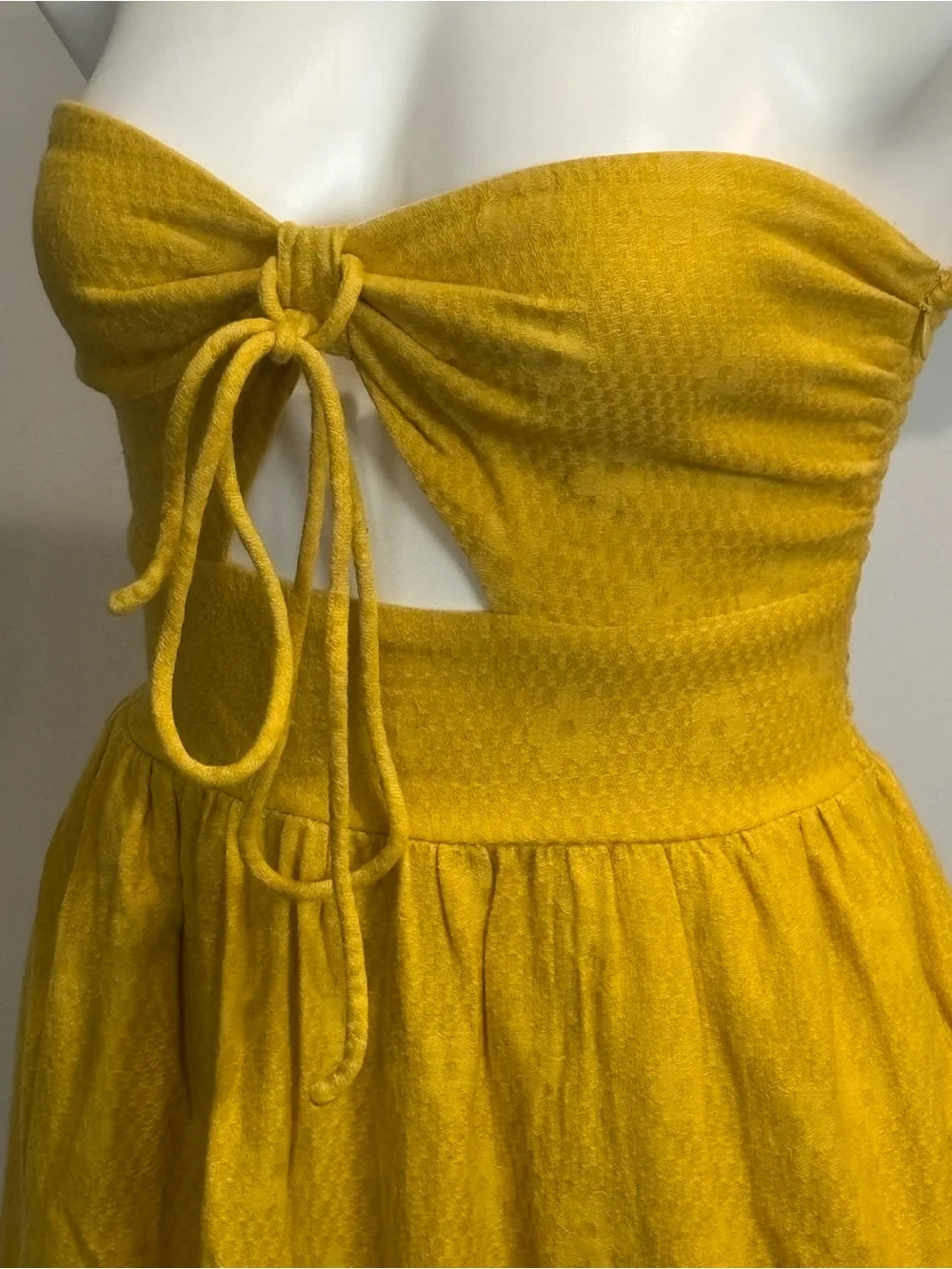 Billabong X The Salty Blonde Yellow Strapless Tie-Front Maxi Dress - Picture 3 of 10